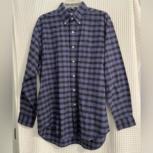 Men's Ralph Lauren Blue Plaid Dress Shirt. Size M.